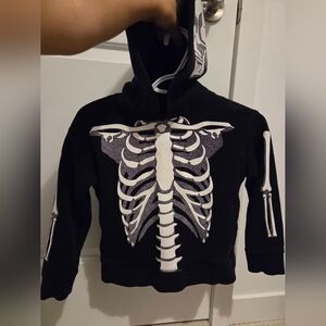 GAP Black Hoodie with White Skeleton Print
